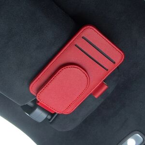 Red Leather Visor Sunglasses And Card Holder